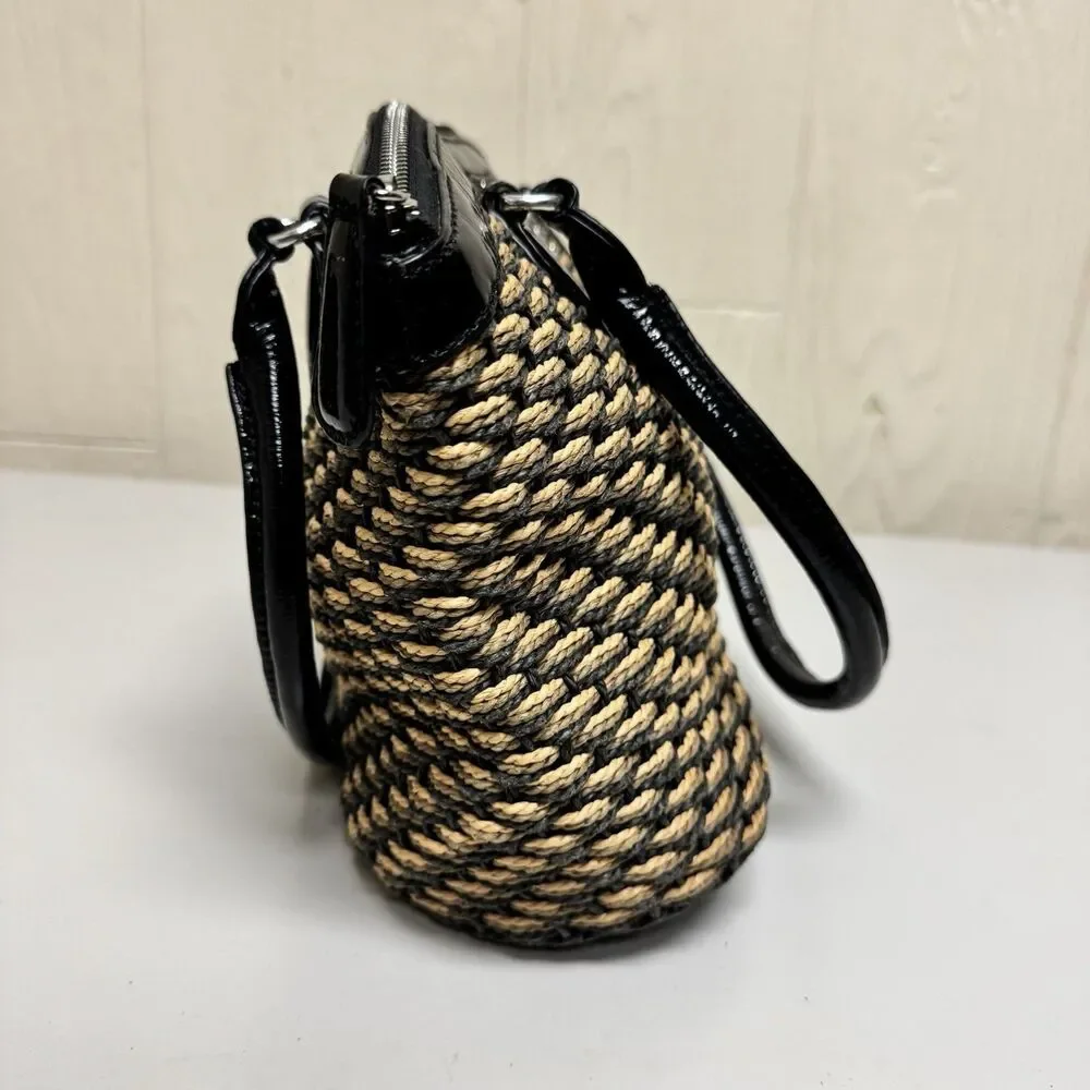 Vintage Brighton Woven Straw Shoulder Crossbody Handbag Purse - Picture 4 of 12